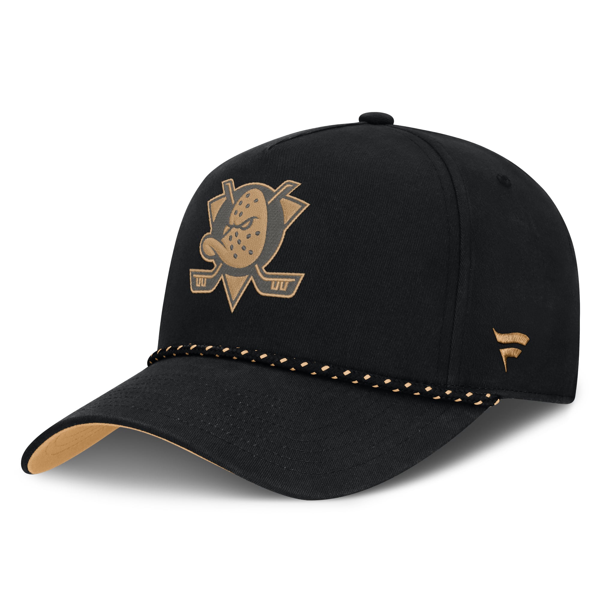 Casquette ajustable authentique Pro A-Frame noire Anaheim Ducks pour homme Fanatics Military Appreciation